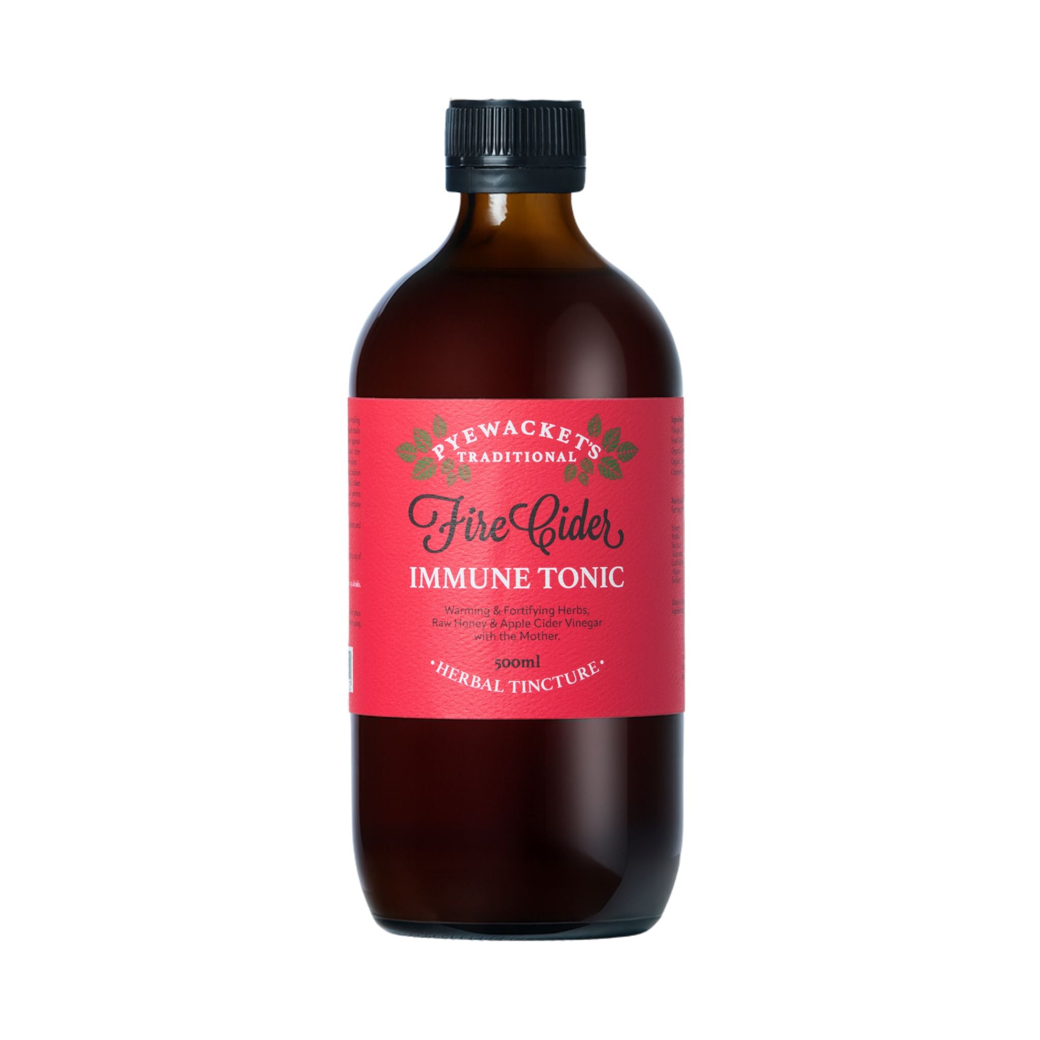 Large Bottle of Fire Cider Immune Tonic on a white background
