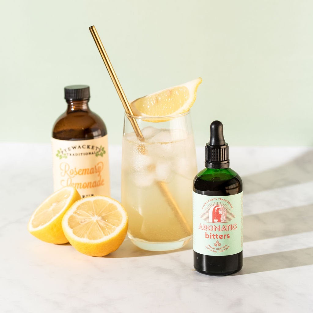 Botanical aromatic bitters and rosemary lemonade shrub